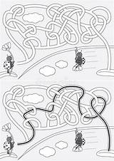 Maze Ladybugs sketch template