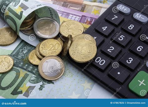 euros eur   calculator business concept stock photo image  financial buying