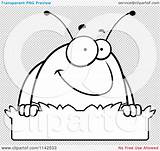 Pillbug Grass Outlined Coloring Clipart Cartoon Vector Cory Thoman sketch template