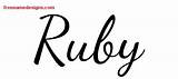 Ruth Ruby Name Script Designs Tattoo Lively Printout Tag Freenamedesigns sketch template