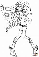 Coloring Ghoulia Yelps Cool Pages Monster High Schools Supercoloring Categories sketch template