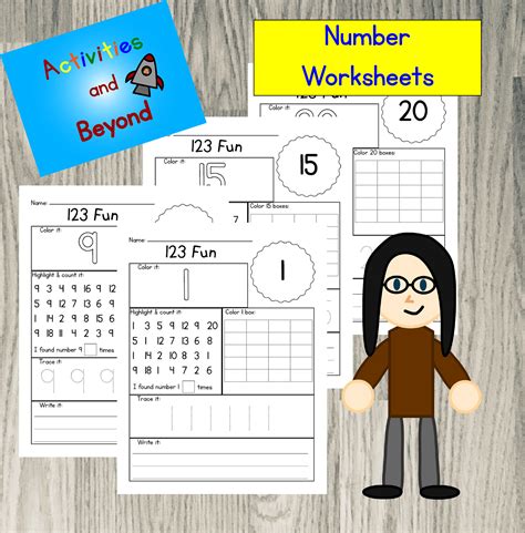 number  activity worksheets color trace write find count