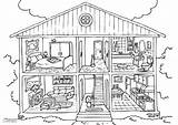 House Coloring Interior Large sketch template