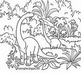 Coloring Brontosaurus Jurassic Pages Dinosaur Prehistoric Jungle Forest Drawing Dinosaurs Printable Kids Good Color Earth Background Tropical Park Getcolorings Terrain sketch template
