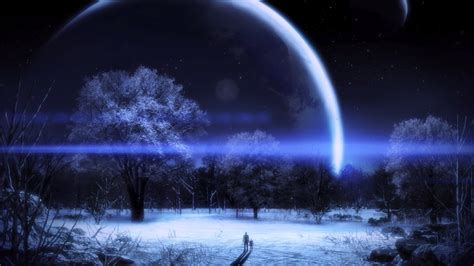Landscapes Winter Planets Mass Effect 3 3d 1920x1080