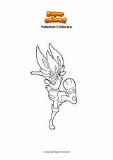 Pokemon Cinderace Coloriage Supercolored Ausmalbilder Dunaja sketch template