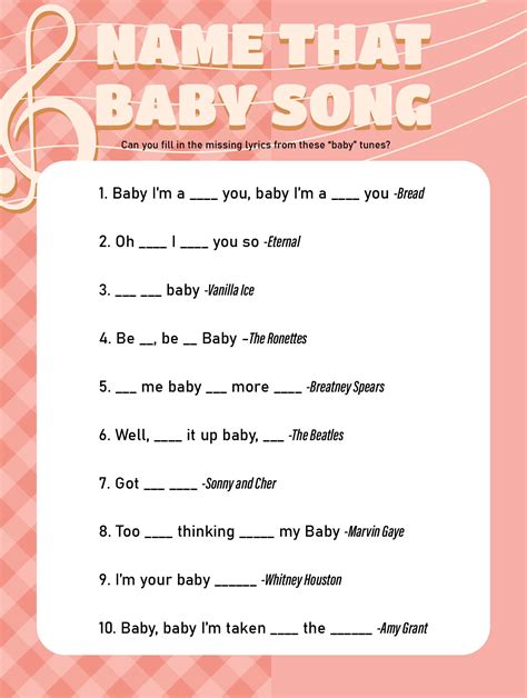baby shower games  answers    printables printablee