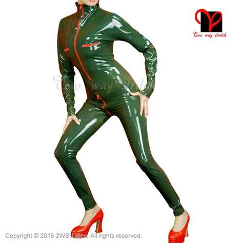 Buy Sexy Military Latex Suit Front Breasts Crotch