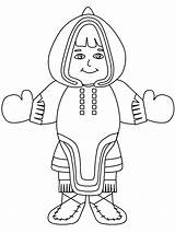 Inuit Girl2 Eskimo Printable sketch template