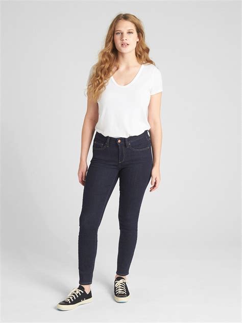 mid rise curvy true skinny jeans gap