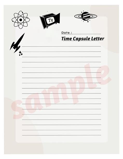 printable time capsule letter vintage   bite