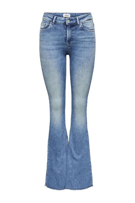 high waist flared jeans blush medium blue denim wehkamp