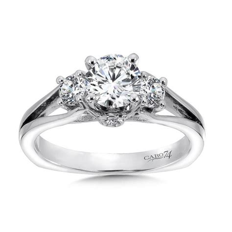 Classic Elegance Diamond Three Stone Engagement Ring With Split Shank