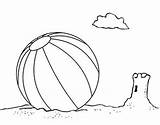 Plage Ballon Objets Objects Coloriages Ko Colorier Procoloring sketch template