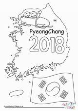 Olympics Olympic Winter Colouring Pyeongchang Kids sketch template