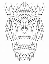 Mask Japanese Demon Drawing Getdrawings sketch template