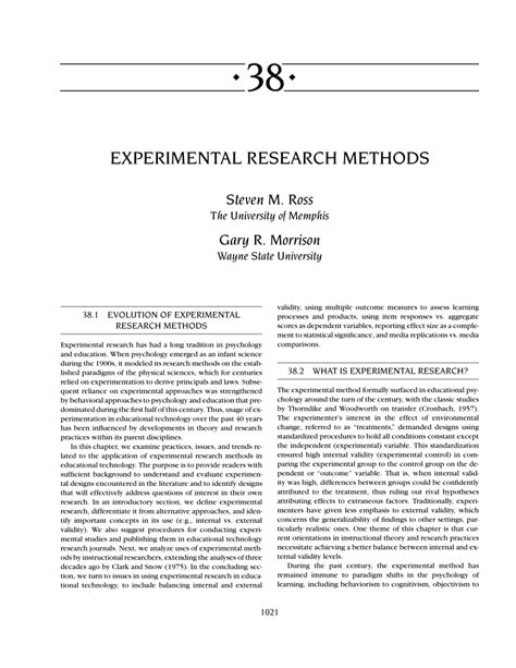 experimental research methods