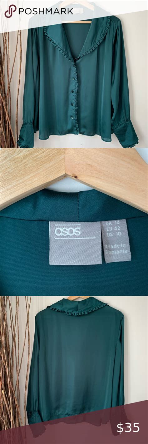 asos longsleeve button  frill collar womens  clothes design