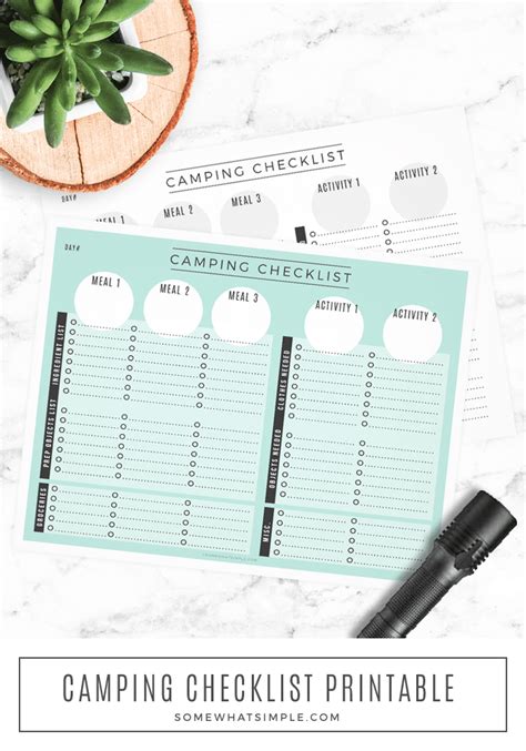 camping checklist printable   camp  somewhatsimple