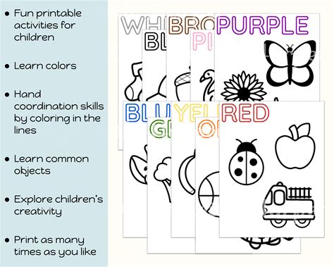 printable learning coloring pages  kids digital  etsy