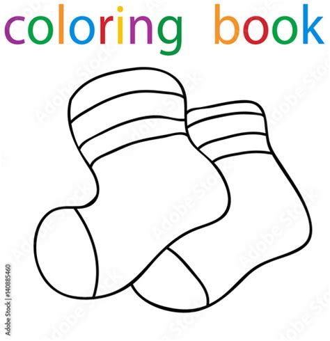 vector book coloring socks isolated buy  stock vector