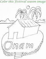 Onam Coloring Kids Printable Festival Kerala sketch template