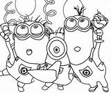 Minion Coloring Birthday Pages Minions Bananas Cute Printable Getdrawings Getcolorings Coloringpagesonly sketch template