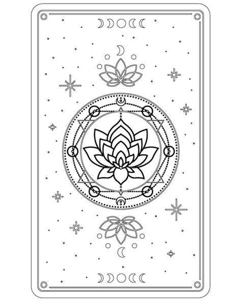 tarot card printable coloring page witch coloring pages moon