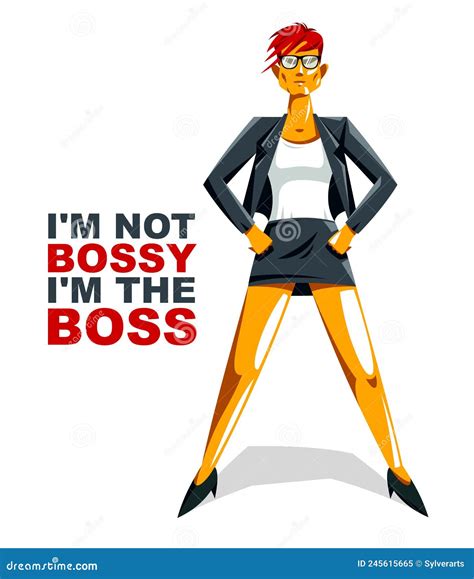 Big Boss Director Woman Stands Confident Serious And Angry Vector