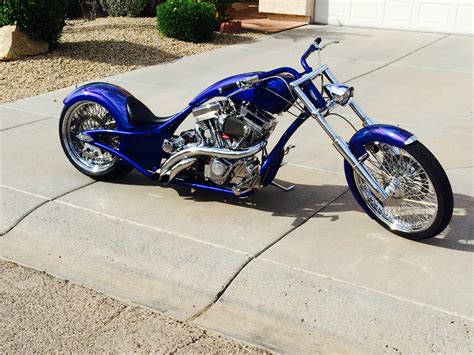 redneck engineering lowlife custom chopper motorcycle blue chrome