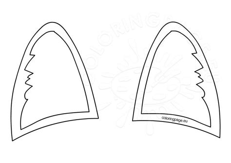 cat ears template coloring page