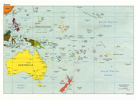 large detailed political map  australia  oceania australia