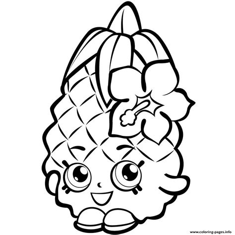fruit coloring pages fruit pineapple shopkins season  coloring pages