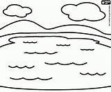 Lago Pintar Estanque Colorare Ninos Ausmalbilder Wolken Paisaje Paesaggi Malvorlagen Landschaft Landschap Paesaggio Twee Nubi Nubes Wasserlandschaften Designlooter Landschappen Zee sketch template