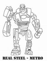 Real Steel Coloring Dad American Pages Metro Robots Printable Getcolorings Robot Template Colorin sketch template