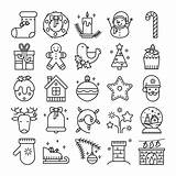 Christmas Icon Icons Set Doodles Coloring Drawing Pages Xmas Easy Drawings Behance Want Show Simple Tracing Outline sketch template