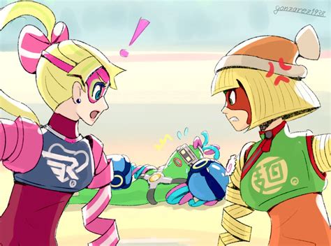 Dna Man Min Min And Ribbon Girl Arms Game Drawn By