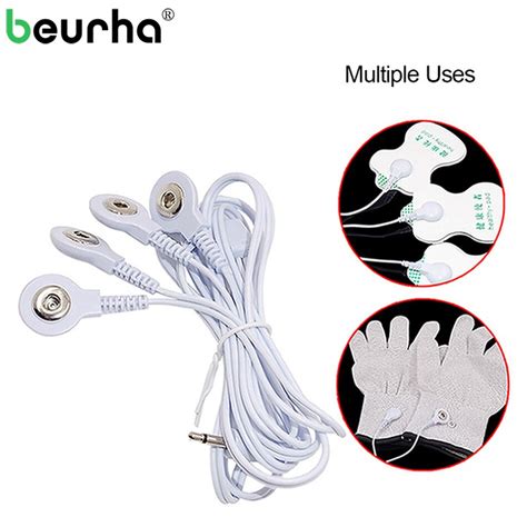 Beurha Electrode Lead Wires Connecting Cables For Digital Tens Therapy