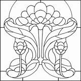 Stained Vitral Keeffe Flowers Poppy sketch template
