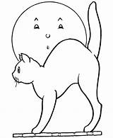 Cat Scary Coloring Print Holloween sketch template