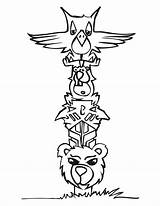 Totem Drawing Coloring Pages Pole Poles Animal Easy Snake Cartoon Kids Color Totems Printable Colouring Templates Drawings Sheets Telephone Paintingvalley sketch template