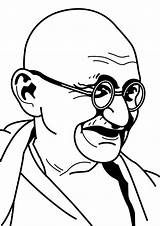 Gandhi Outline Mahatma Coloring Sketch Karamchand Mohandas Template sketch template