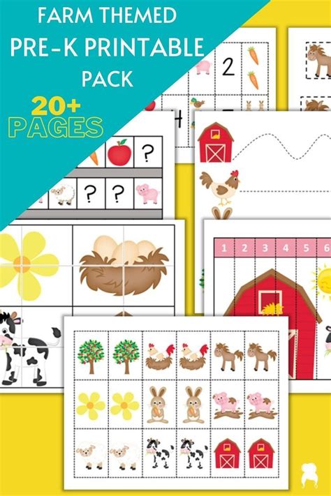 printable farm animal worksheets  preschoolers teachersmagcom