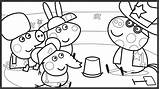 Peppa Pig Coloring Pages Friends Kids Book Her Drawing Markers Colours Colored sketch template