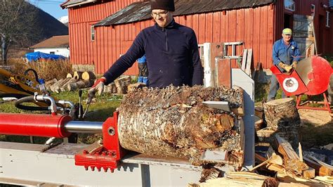 homemade log splitter  production youtube