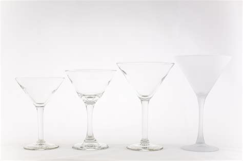 signature party rentals martini glasses  styles rentals