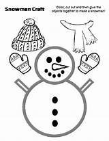 Snowman Craft Christmas Coloring Preschool Kids Worksheets Crafts Scarf Hat Pages Winter Template Templates Kindergarten Cut Paste Nieve Printable Gif sketch template