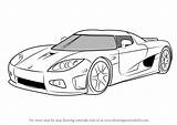 Koenigsegg Draw Ccx Drawing Step Cars Drawings Sports Tutorials Paintingvalley Learn sketch template