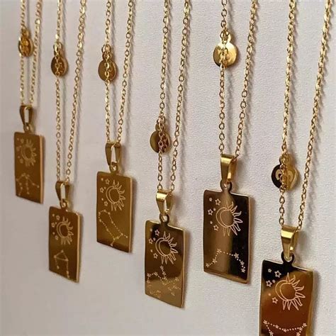 zodiac tarot card necklace zodiac pendant astrology necklace etsy
