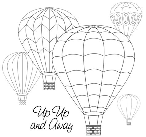 hot air balloon template coloring home
